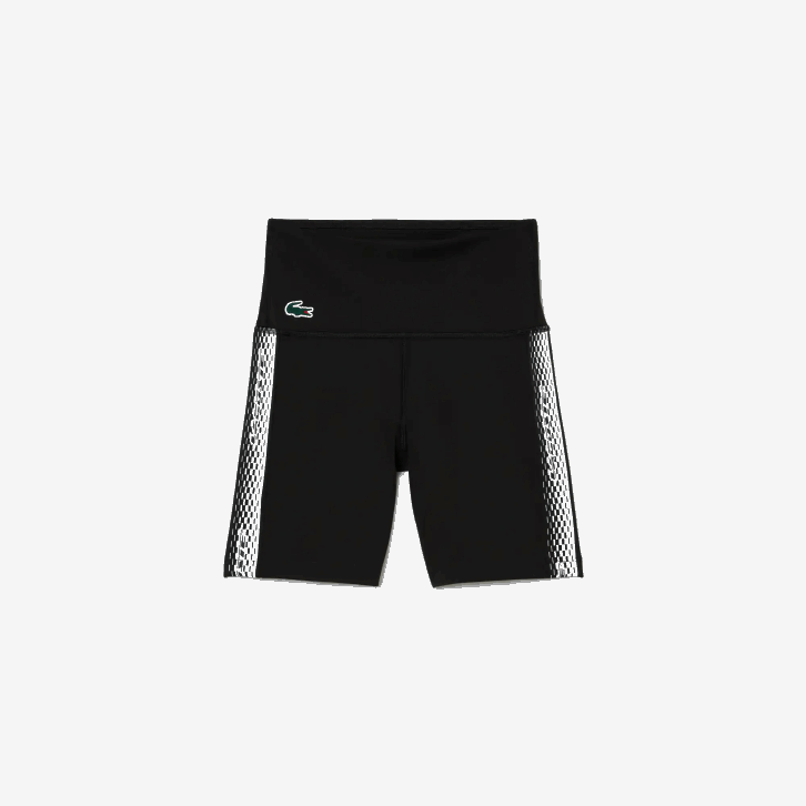 mulheres Lacoste preto c31 bermuda esportiva de poliester reciclado 08D02456