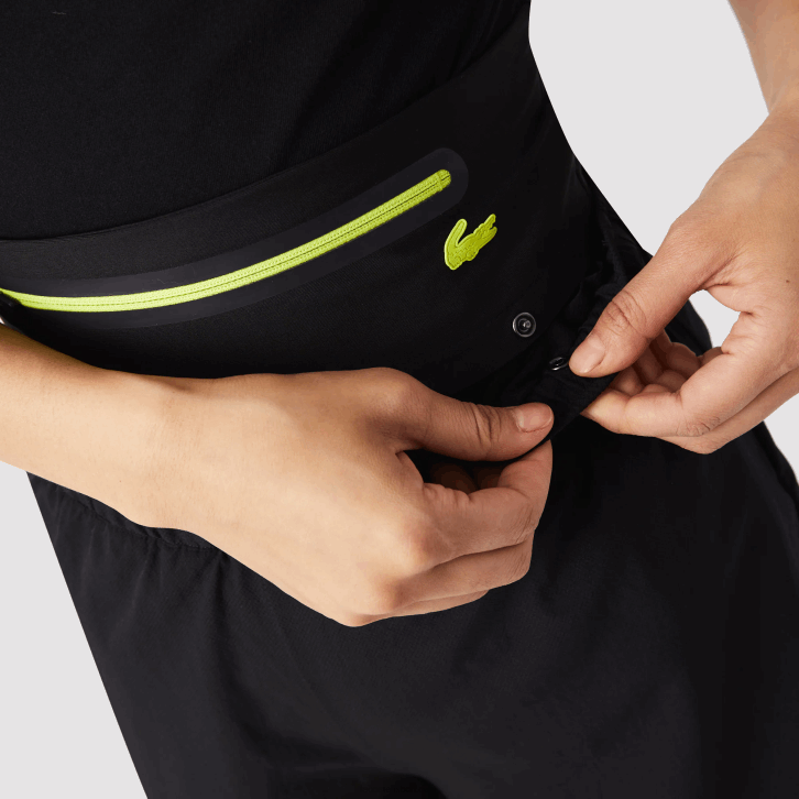 mulheres Lacoste preto c31 shorts esportivos de cinto removível 08D02644