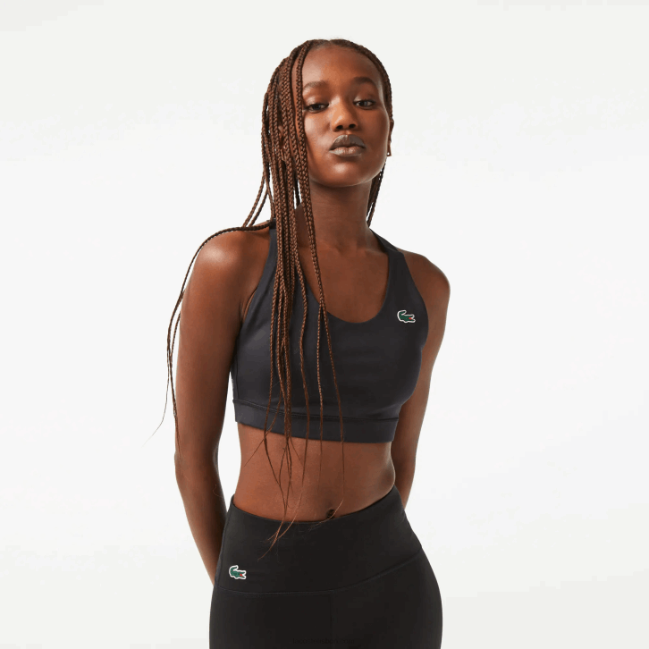 mulheres Lacoste preto 8vm sutiã esportivo com alça cruzada 08D02449