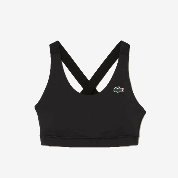 mulheres Lacoste preto 8vm sutiã esportivo com alça cruzada 08D02449