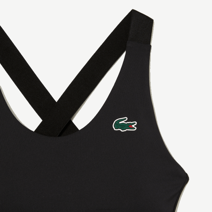 mulheres Lacoste preto 8vm sutiã esportivo com alça cruzada 08D02449