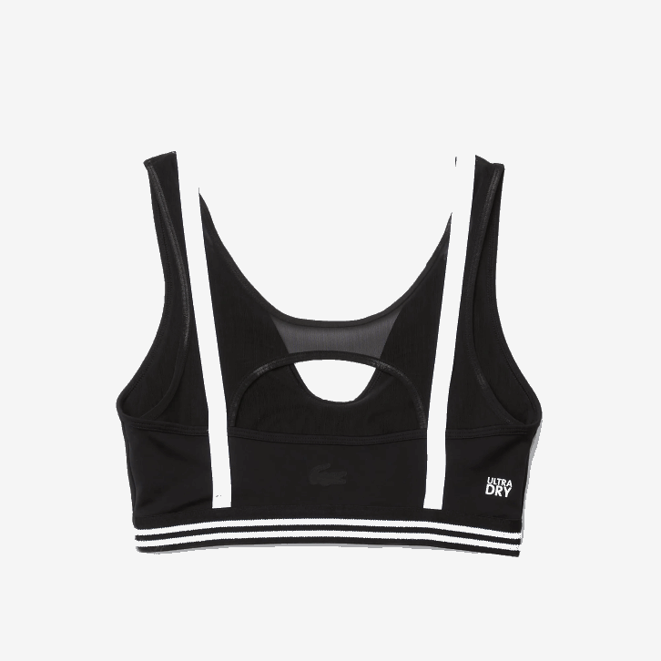 mulheres Lacoste preto branco preto 6kj sutiã esportivo com detalhes em contraste esportivo 08D02598