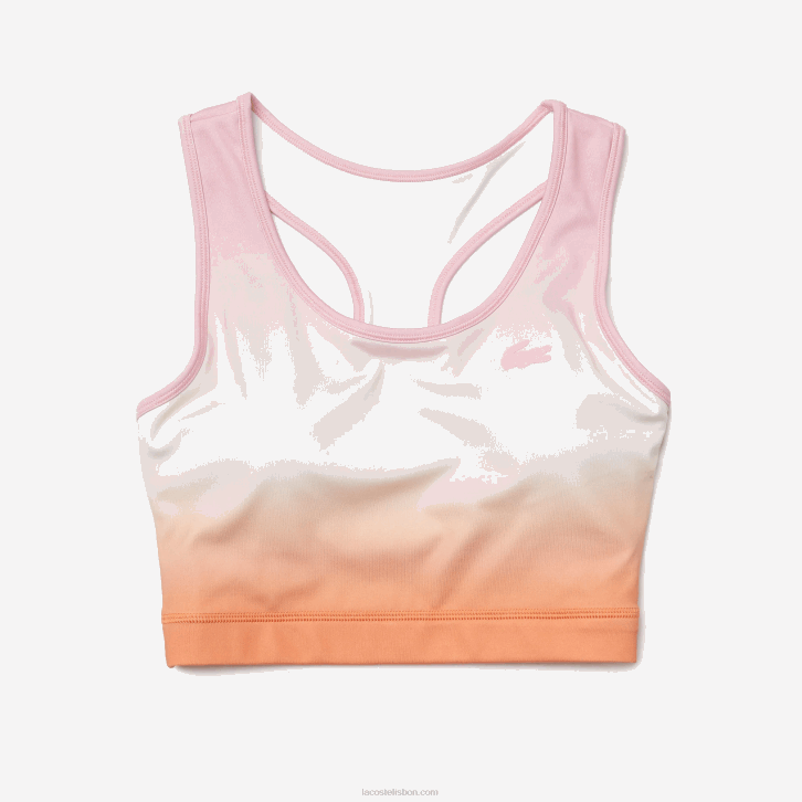 mulheres Lacoste rosa branco laranja dfk sutiã esportivo com mochila esportiva de verão costas nadador 08D02572