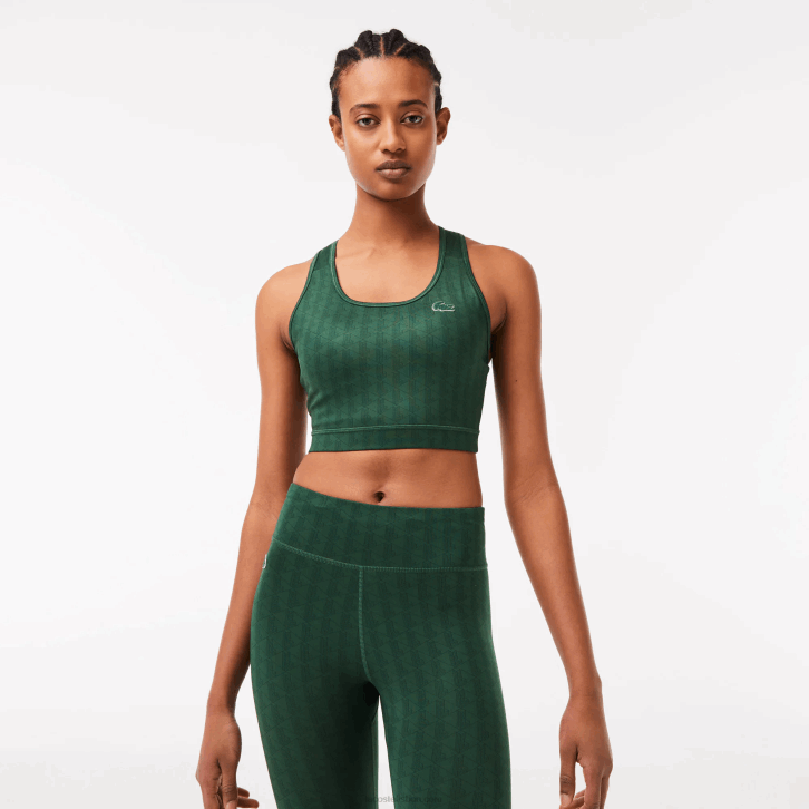 mulheres Lacoste verde d1r sutiã esportivo impresso 08D02577