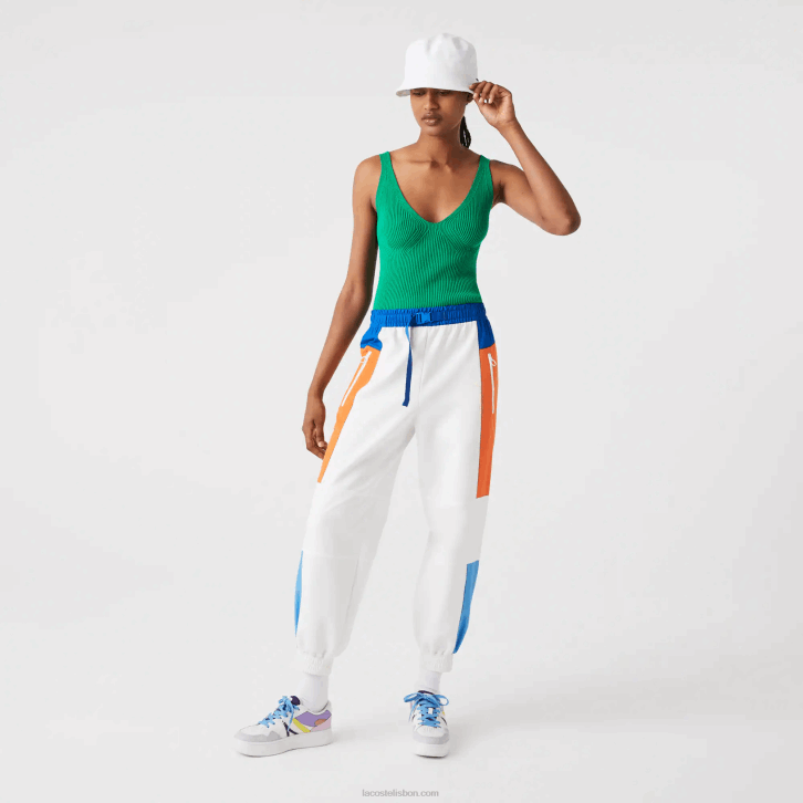 mulheres Lacoste ldm verde regata de malha canelada sem costura 08D02647