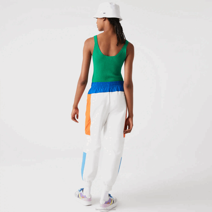 mulheres Lacoste ldm verde regata de malha canelada sem costura 08D02647