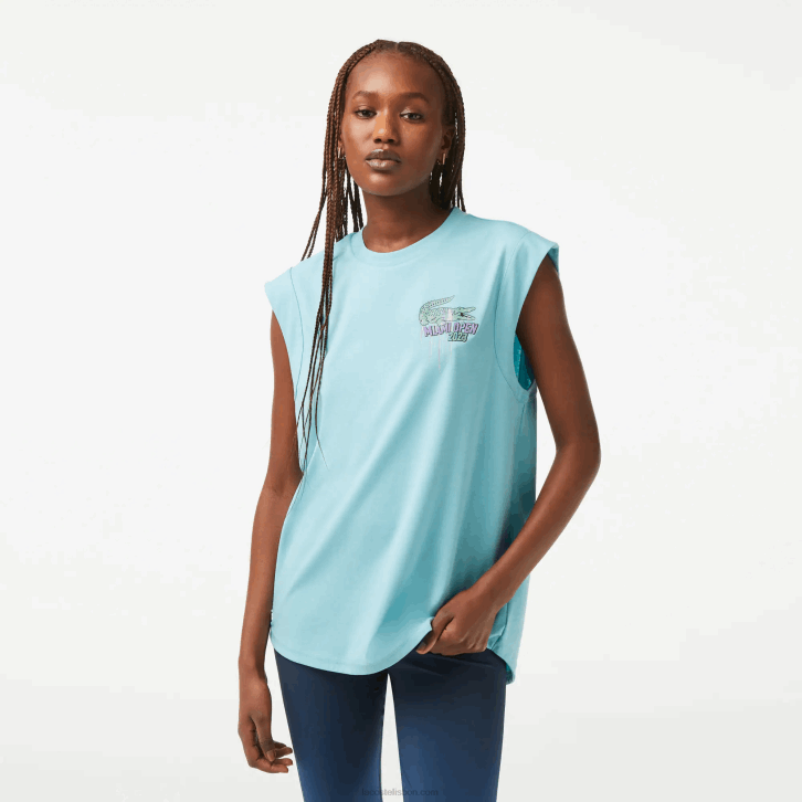 mulheres Lacoste menta bvg top sem mangas sport miami open edition 08D02411