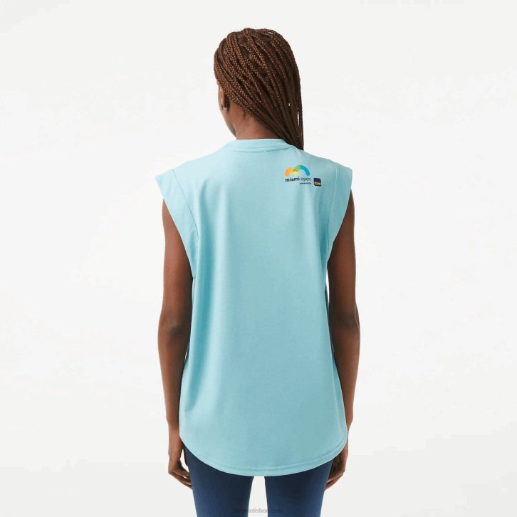 mulheres Lacoste menta bvg top sem mangas sport miami open edition 08D02411