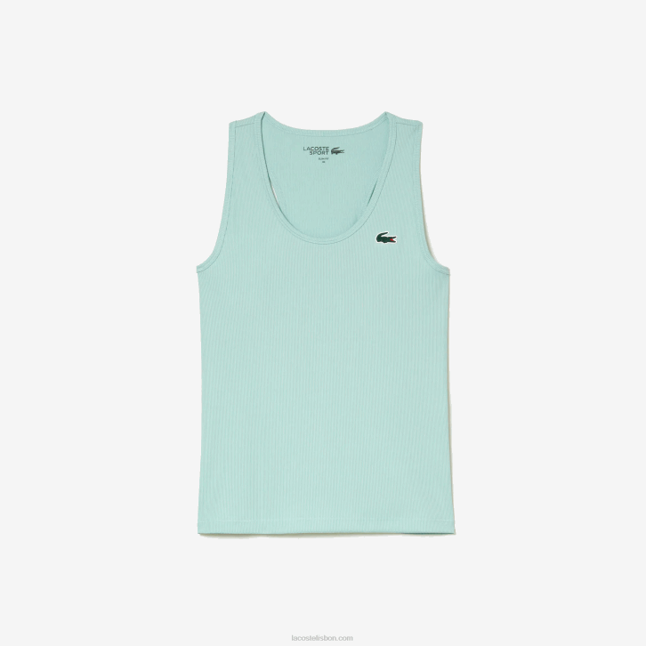 mulheres Lacoste perfeito lgf regata esportiva slim fit com nervuras 08D02386