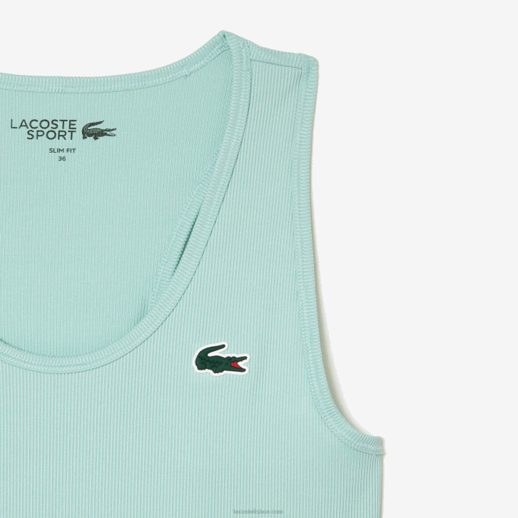 mulheres Lacoste perfeito lgf regata esportiva slim fit com nervuras 08D02386