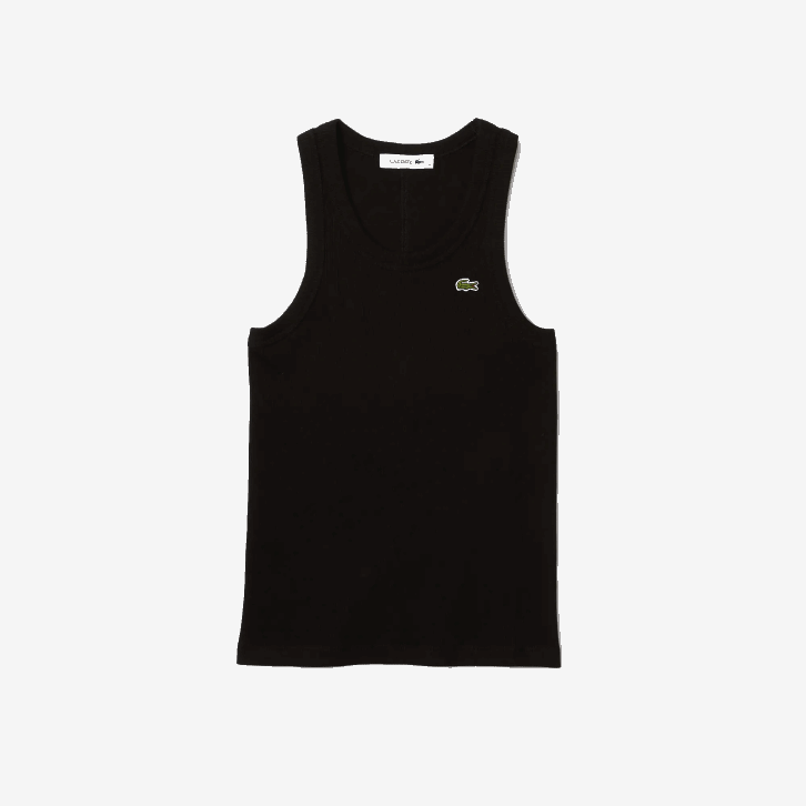 mulheres Lacoste preto 031 regata de algodão orgânico slim fit 08D02421