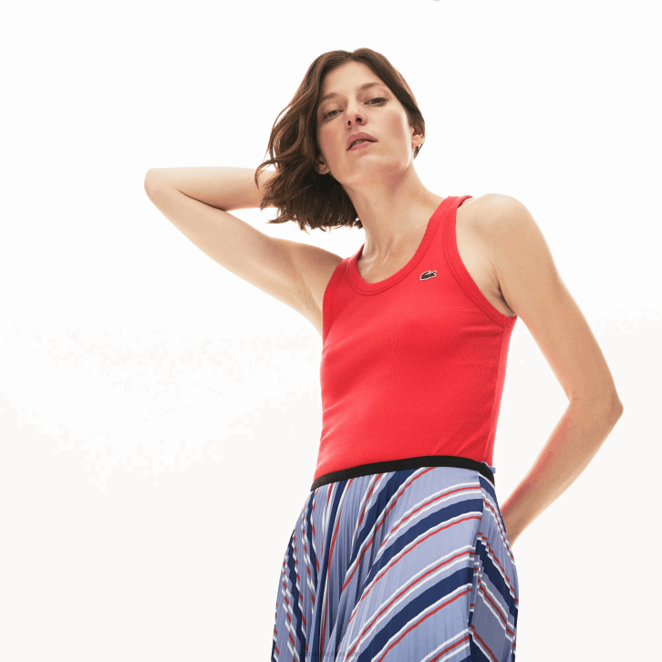 mulheres Lacoste vermelho 4by top sem mangas 08D02586
