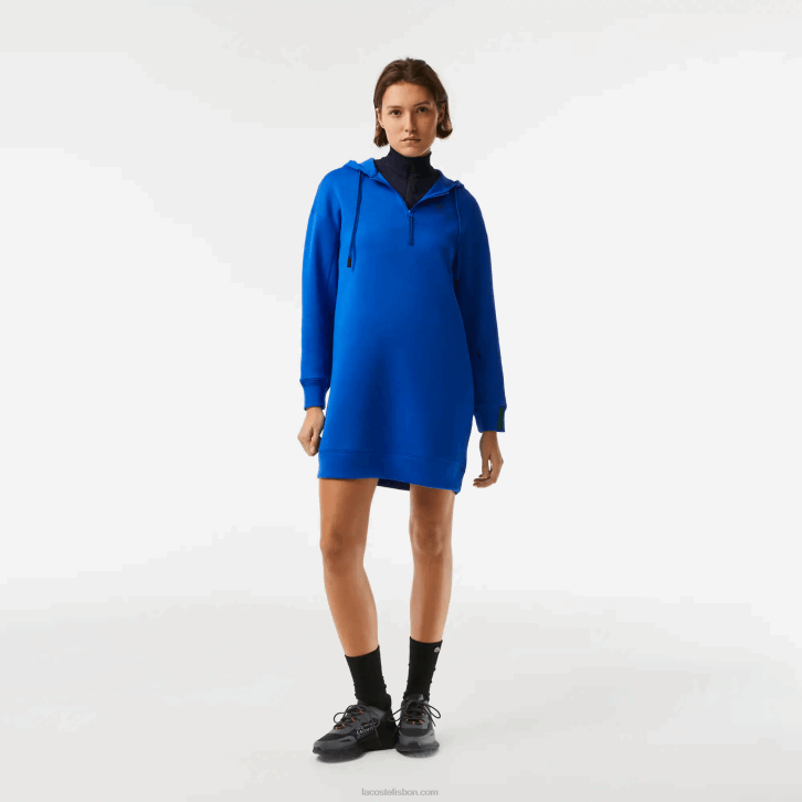 mulheres Lacoste azul k1q vestido piquê de algodão solto 08D02473