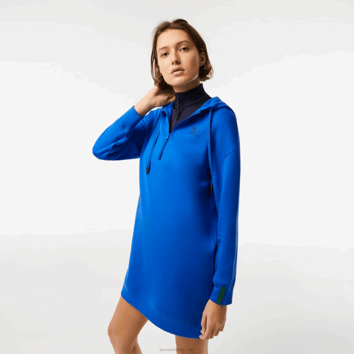 mulheres Lacoste azul k1q vestido piquê de algodão solto 08D02473