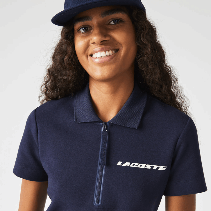 mulheres Lacoste azul marinho 166 vestido polo de jérsei de algodão de marca 08D02517