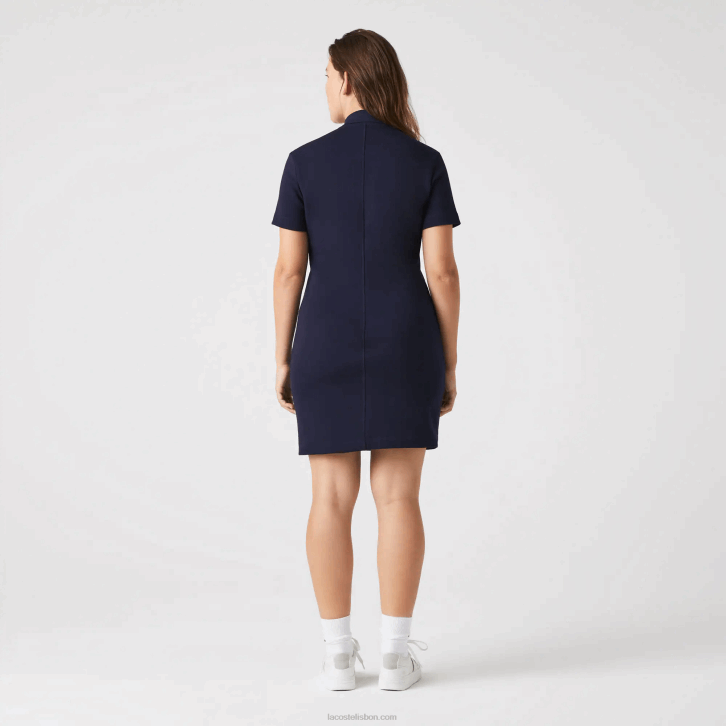 mulheres Lacoste azul marinho 166 vestido polo de jérsei de algodão de marca 08D02517
