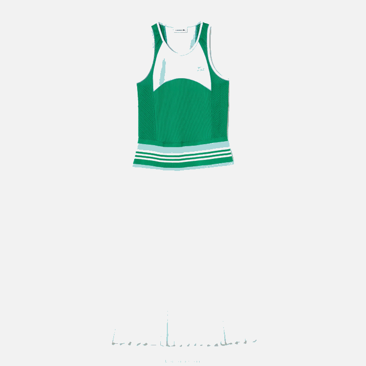 mulheres Lacoste azul verde branco 2c5 vestido regata colorblock plissado 08D02497