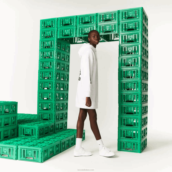 mulheres Lacoste branco 001 vestido com capuz de lã orgânica live x minecraft 08D02521