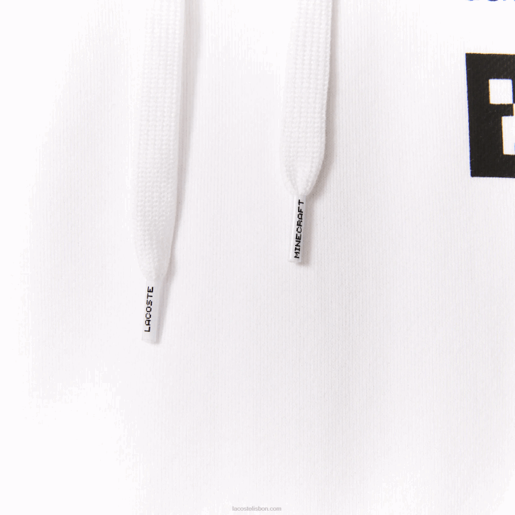 mulheres Lacoste branco 001 vestido com capuz de lã orgânica live x minecraft 08D02521