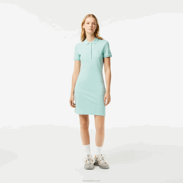 mulheres Lacoste perfeito lgf vestido polo piquê de algodão elástico 08D02368