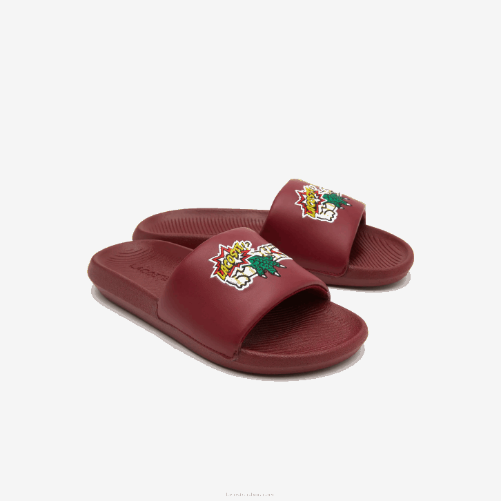 mulheres Lacoste amarelo bordô amr slides sintéticos croco 08D02706