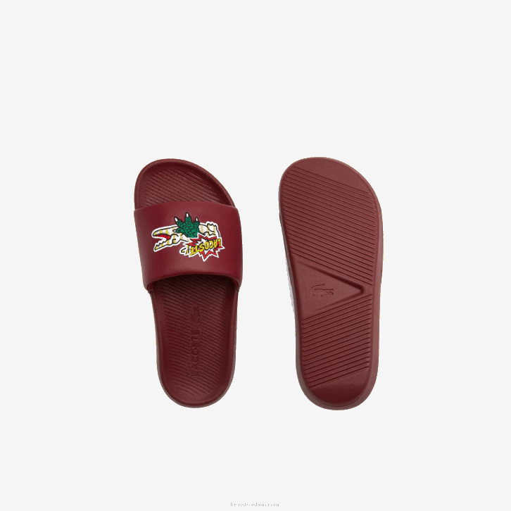 mulheres Lacoste amarelo bordô amr slides sintéticos croco 08D02706