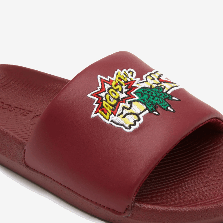 mulheres Lacoste amarelo bordô amr slides sintéticos croco 08D02706