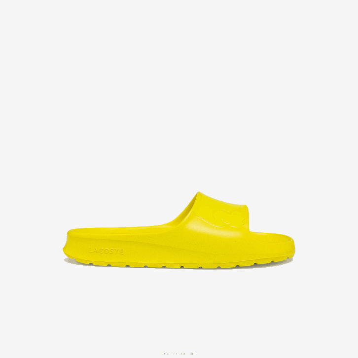 mulheres Lacoste amarelo claro ly2 slides de logotipo sintético croco 2.0 08D02712