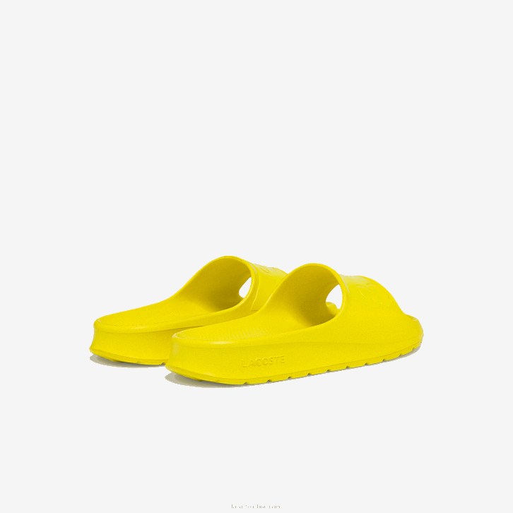 mulheres Lacoste amarelo claro ly2 slides de logotipo sintético croco 2.0 08D02712