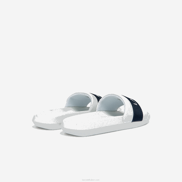 mulheres Lacoste branco e marinho 042 slides sintéticos e têxteis croco 08D02710