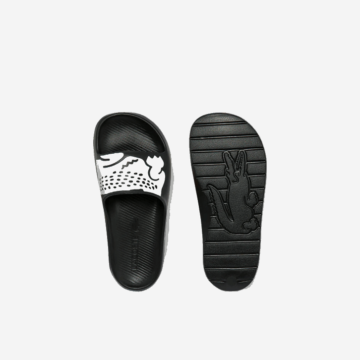 mulheres Lacoste preto e branco 312 slides de impressão sintética croco 2.0 08D02698