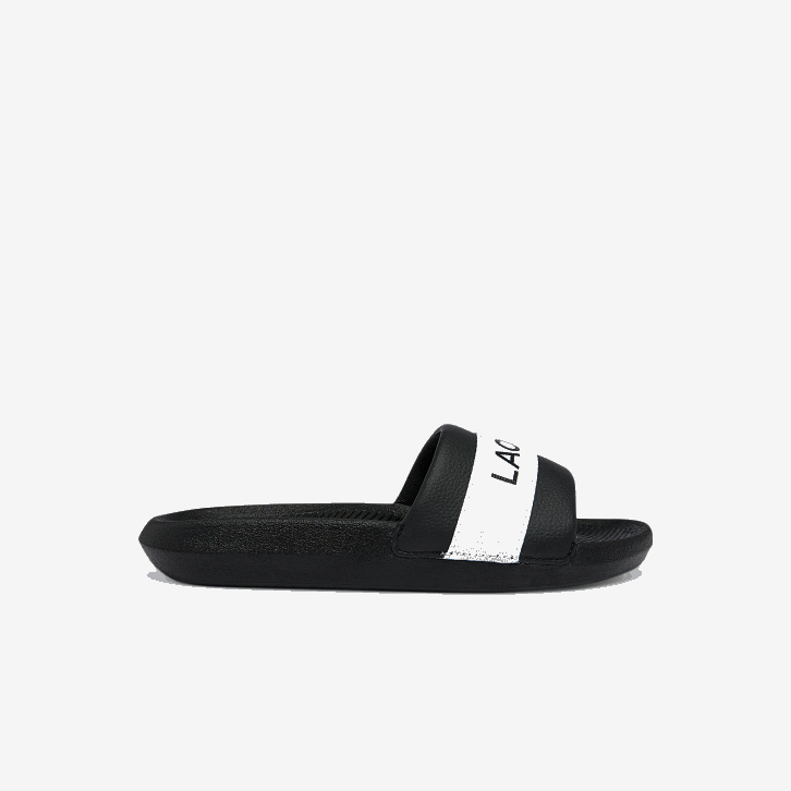 mulheres Lacoste preto e branco 312 slides sintéticos e têxteis croco 08D02709