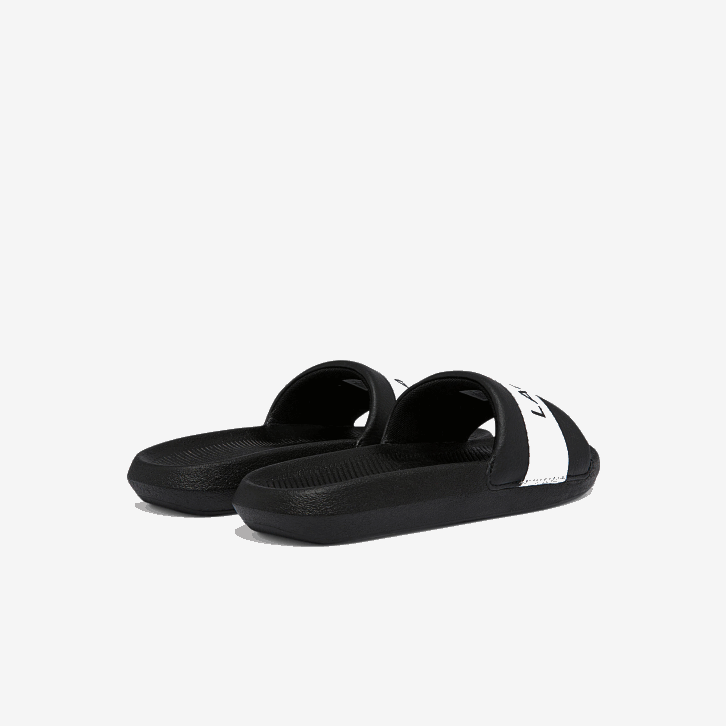 mulheres Lacoste preto e branco 312 slides sintéticos e têxteis croco 08D02709