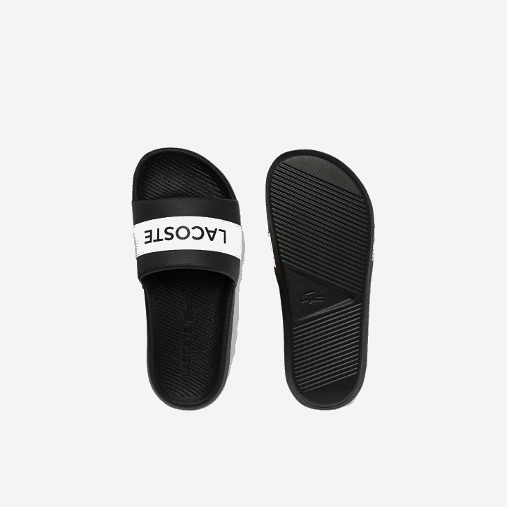 mulheres Lacoste preto e branco 312 slides sintéticos e têxteis croco 08D02709