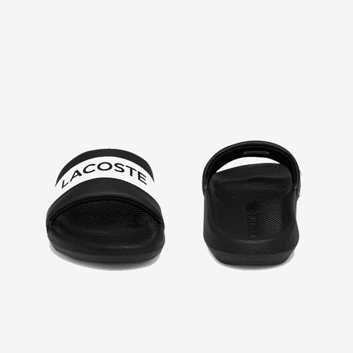 mulheres Lacoste preto e branco 312 slides sintéticos e têxteis croco 08D02709