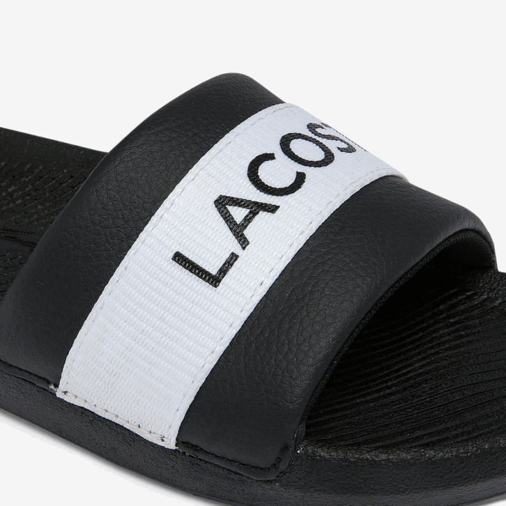 mulheres Lacoste preto e branco 312 slides sintéticos e têxteis croco 08D02709