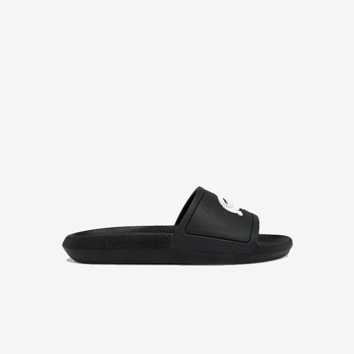 mulheres Lacoste preto e branco 312 slides sintéticos repelentes de água croco 08D02701