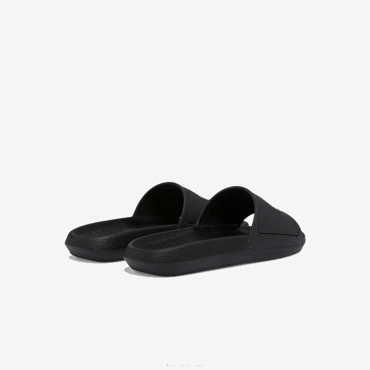 mulheres Lacoste preto e branco 312 slides sintéticos repelentes de água croco 08D02701