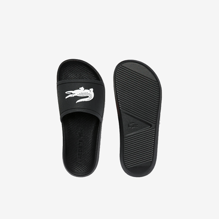 mulheres Lacoste preto e branco 312 slides sintéticos repelentes de água croco 08D02701