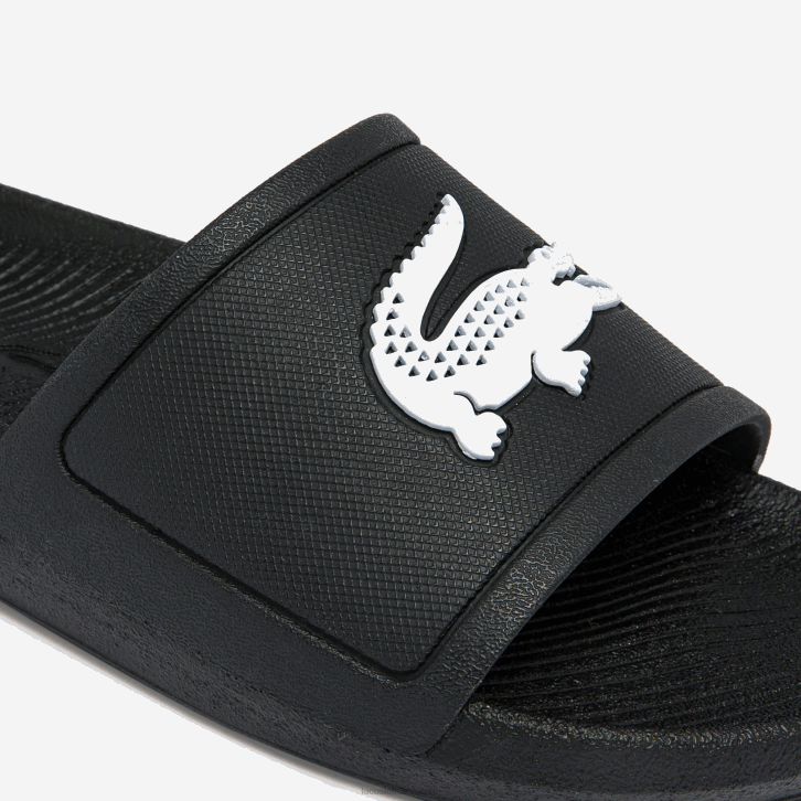 mulheres Lacoste preto e branco 312 slides sintéticos repelentes de água croco 08D02701