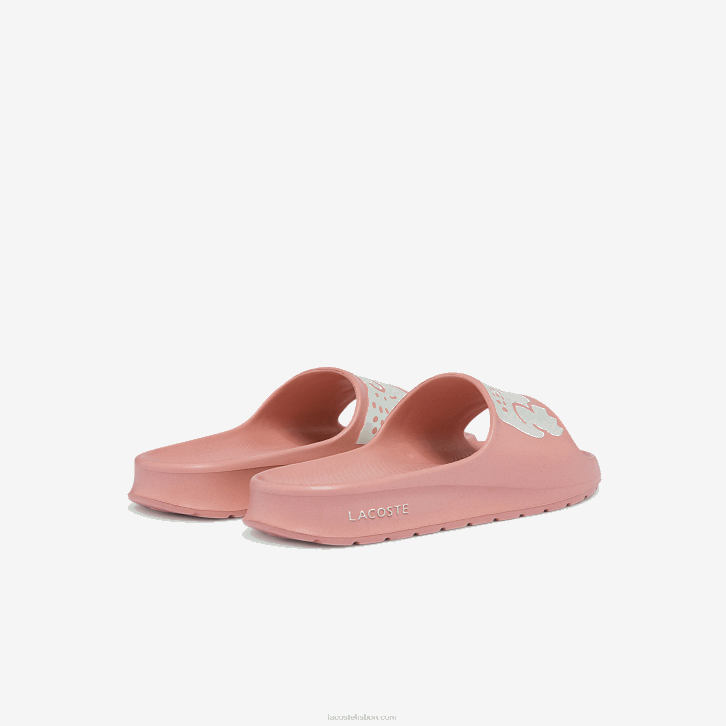 mulheres Lacoste rosa claro e branco 208 slides de impressão sintética croco 2.0 08D02696