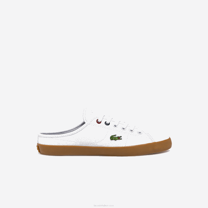 mulheres Lacoste branco e chiclete y37 tênis de lona ziane mule 08D02732