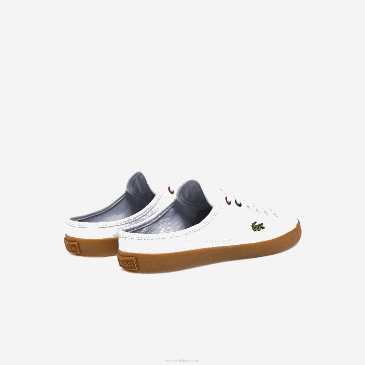 mulheres Lacoste branco e chiclete y37 tênis de lona ziane mule 08D02732