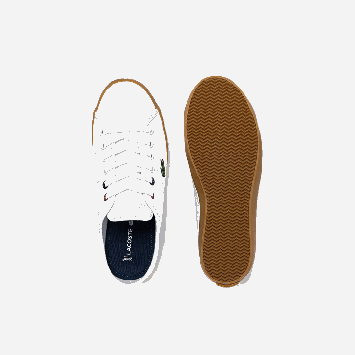 mulheres Lacoste branco e chiclete y37 tênis de lona ziane mule 08D02732