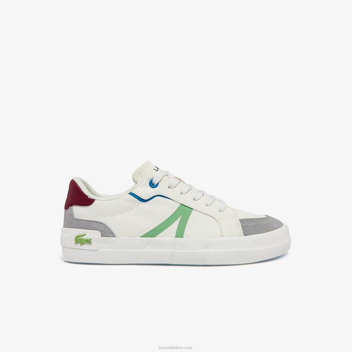mulheres Lacoste branco e verde claro 2l6 l004 tênis de lona 08D02755