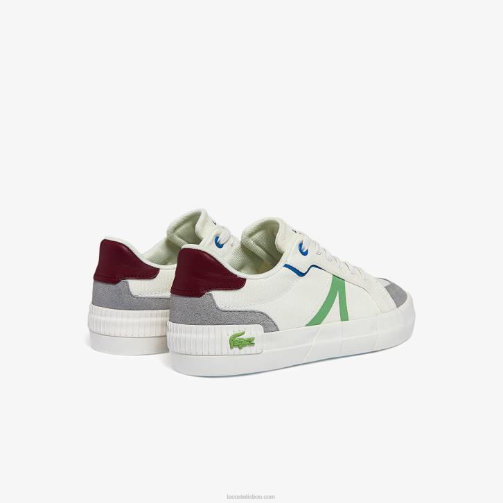 mulheres Lacoste branco e verde claro 2l6 l004 tênis de lona 08D02755