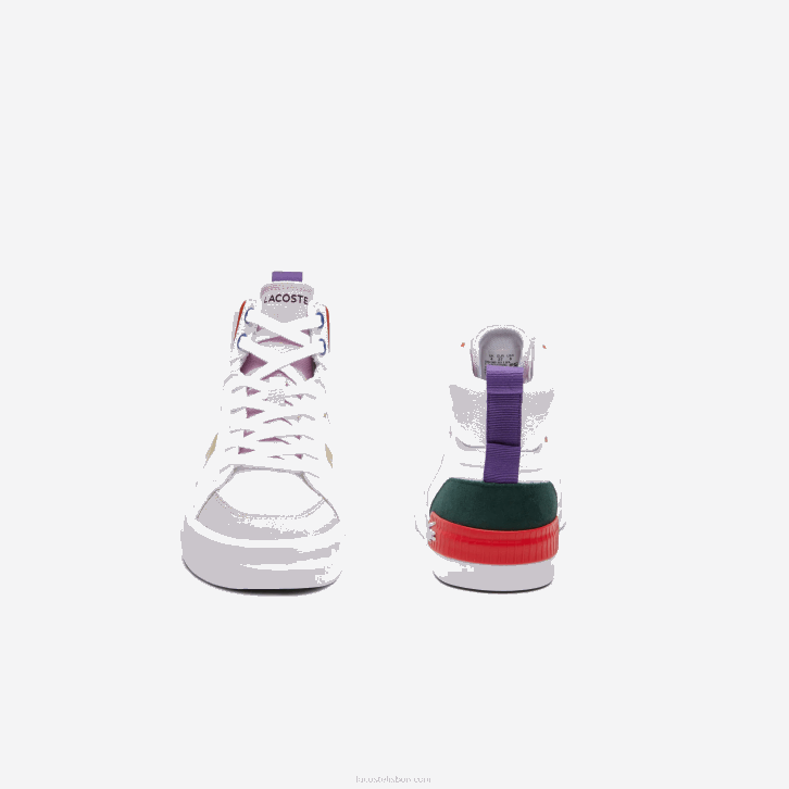 mulheres Lacoste off white e rosa 06c l004 tênis mid textil 08D02715