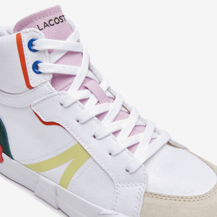 mulheres Lacoste off white e rosa 06c l004 tênis mid textil 08D02715