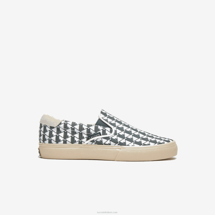 mulheres Lacoste off white & white 03a salto servir têxtil deslizamento 08D02723