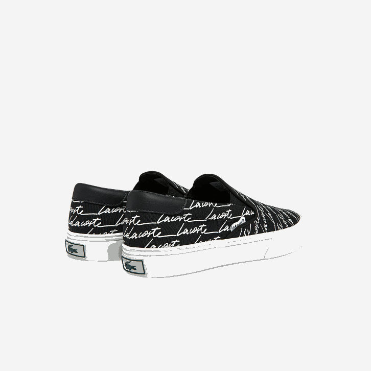 mulheres Lacoste preto e off white 454 impressão em tela de serviço de salto deslizar 08D02705
